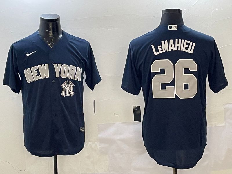 Men New York Yankees #26 Lemahieu Blue Game 2025 Nike MLB Jersey style 5->new york yankees->MLB Jersey